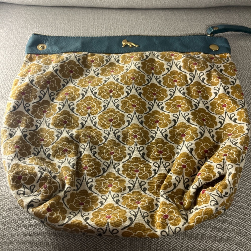 Emma Fox Gold and Green Clutch Wristlet